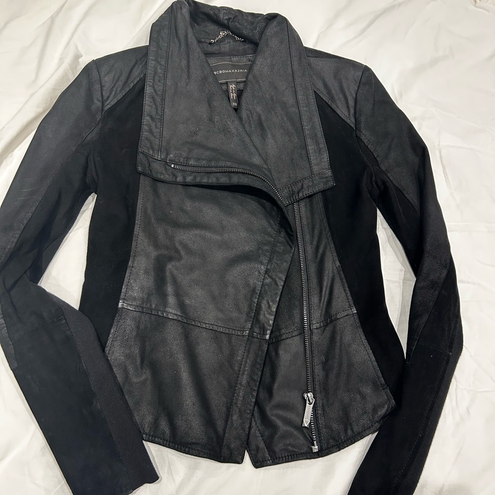 BCBG Annabel Leather Moto Jacket